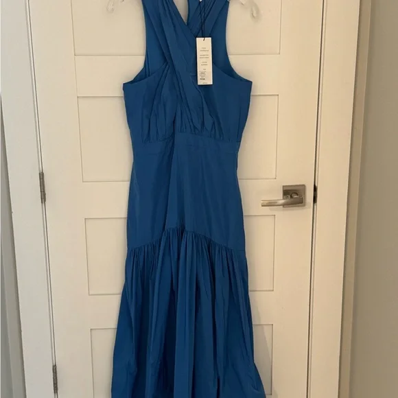 Veronica Beard Bright Blue Halter High-Low Dress - Picture 5 of 6